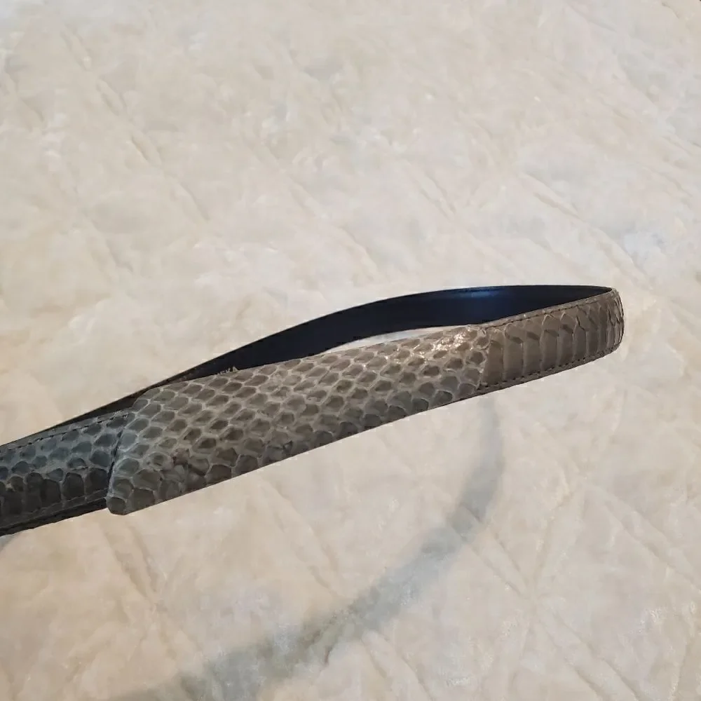 Vintage Women's Genuine snake skin Belt Size‎ Medium Gray by SHEKA